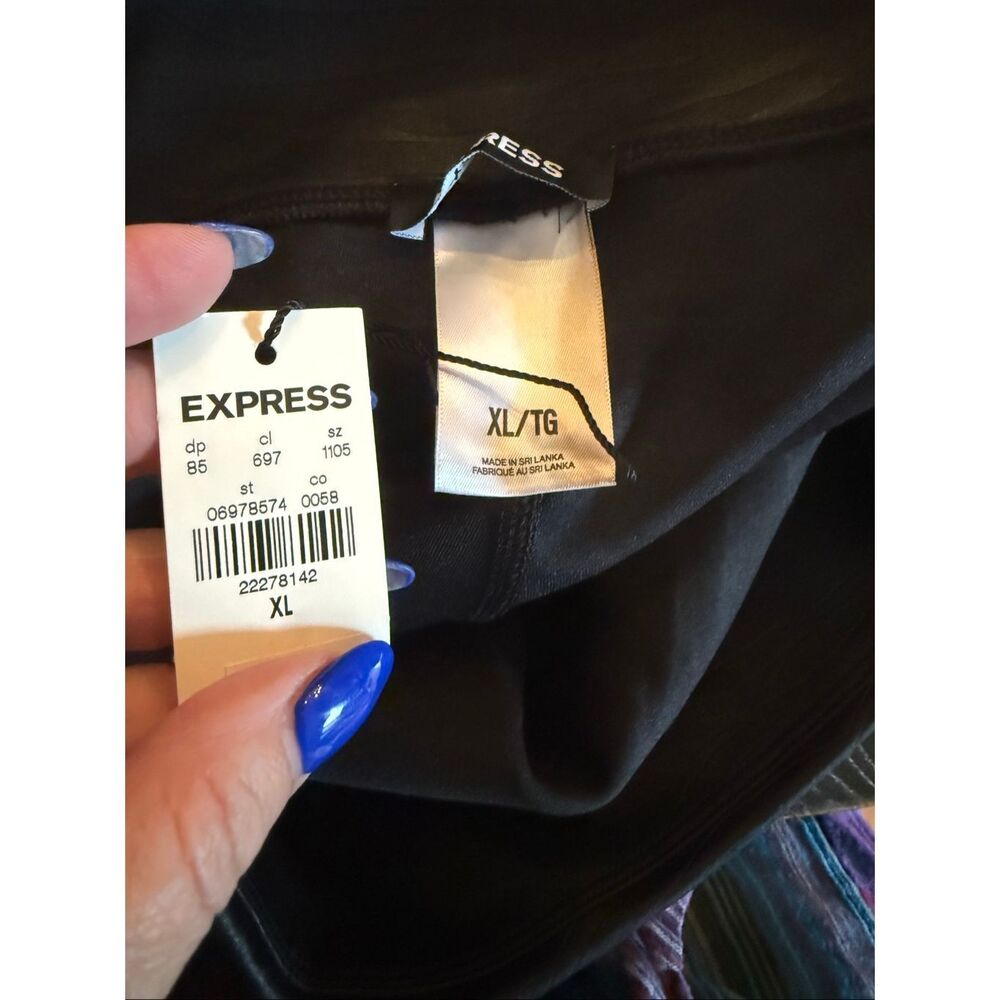 Express Black On Black Animal Print Leggings sz XL NWT - Picture 5 of 6